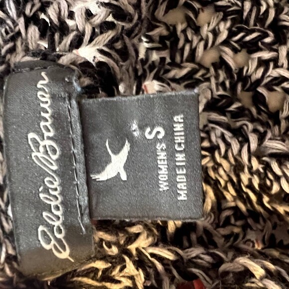 Eddie Bauer Cable Knit Sweater Long Sleeve Black and White Size Small - Picture 4 of 8